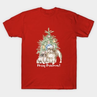 French Bulldogs Under the Christmas Tree T-Shirt